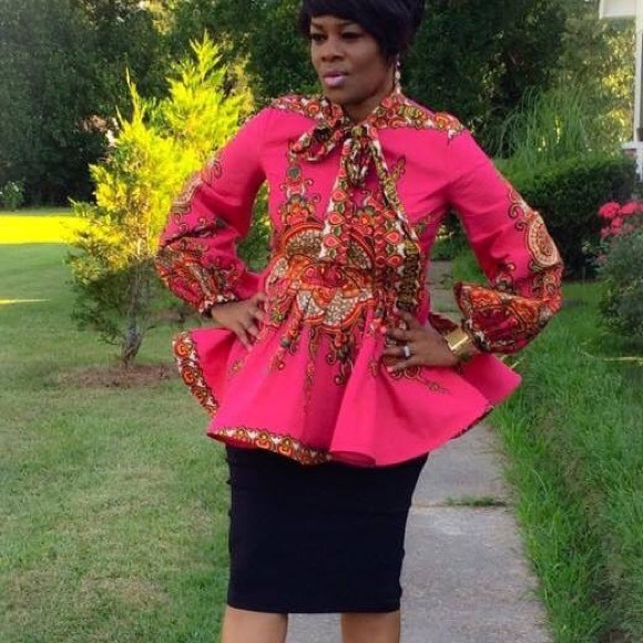 Dashiki Print Blouse - Picture 4 of 8